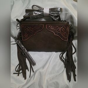 Montana West Wristlet Clutch/Crossbody Bag - Coffee (New)
